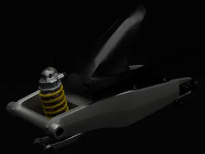 Motorcycle Swingarms Set with Prolink Suspension Low-poly 3D model