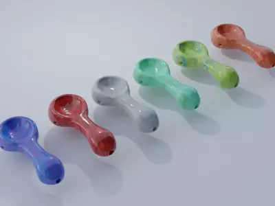 Weed Pipe Collection with multiple 4K Textures 3D model