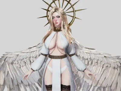 Angelica - Game Ready Low-poly 3D model