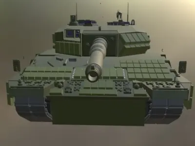 Leopard 2A4 with reactive armor 3D model