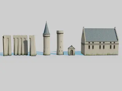 Castle Kit Bash Low-poly 3D model