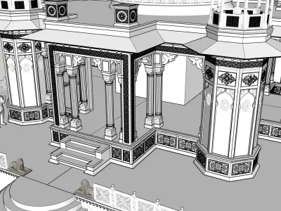 Gatore Ki Chhatriyan  Traditional Indian Architectural 3D Model 3D model