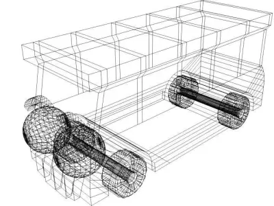Cartoon Vehicle - Bus 3D model
