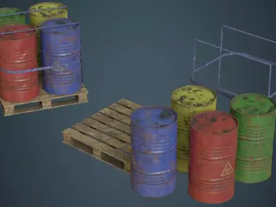 Barrel 1C Low-poly 3D model
