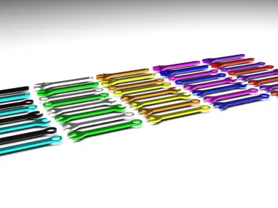 Colored Wrenches Set 3D model
