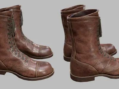 US WW2 Tactical Boots Low-poly 3D model