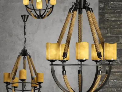 LOFT ROPE CHANDELIER 3D model purchase