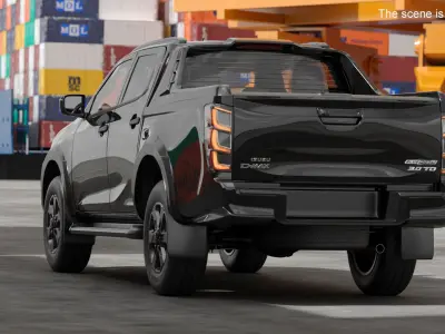 Off-Road Isuzu Pickup 2025 Black Rigged 3D model