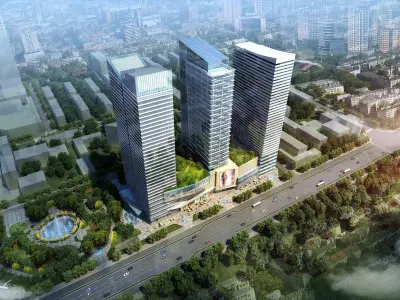 3Dmax fashion city commercial square building 182 3D model