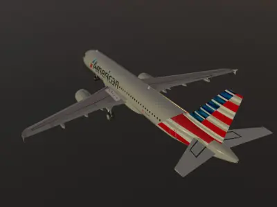 Airbus a320-214 low poly 3D Model 3D model