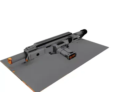 Futuristic Railgun 3D Model 3D model