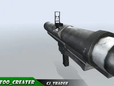 Rocket launcher military low poly 3d model Low-poly 3D model