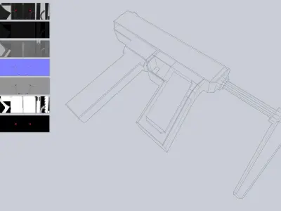 Minimal gun Low-poly 3D model