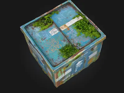 Rustic Metal Box  A Weathered Treasure of the Past 3D model