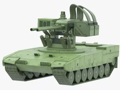 Self-Propelled Anti Aircraft Gun Vehicle Military Army Game Low-poly 3D model
