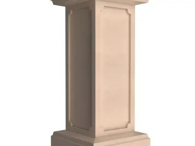 Square Column Pedestal Low-poly 3D model