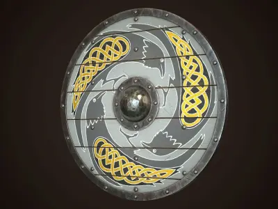Viking Shield 18 Low-poly 3D model