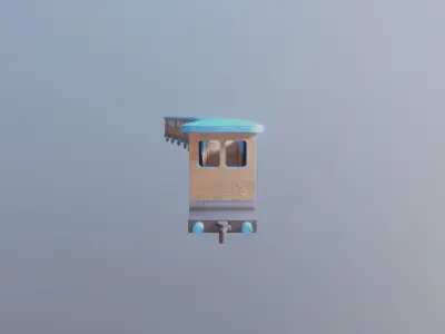 WOODEN LARGE TRAIN CARRIAGE TOYS - RogueFilmProductions Low-poly 3D model