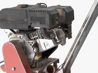 Gas Powered Surface Planer Red Used 3D model