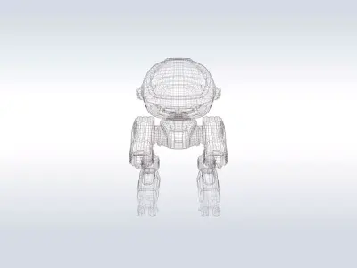 Futuristic Humanoid Mech Robot with Cockpit 106 3D model