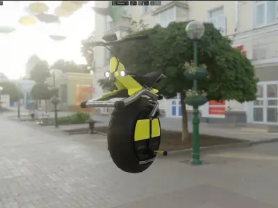 Microcycle electric scooter - front view Free 3D model
