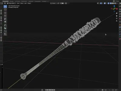 Post-Apocalyptic Razorwire Bat 3D model