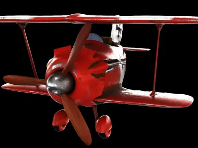 Cartoon Airplane Low-poly 3D model buy