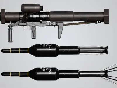 Pnzerfaust 3 rocket launcher game ready asset Low-poly 3D model