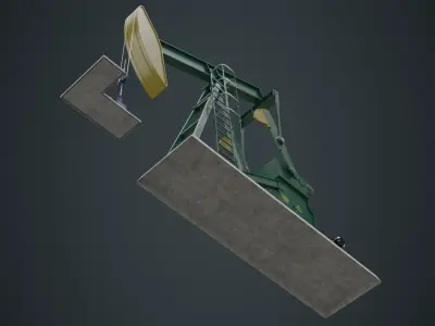 Oil Pumpjack 1A Low-poly 3D model