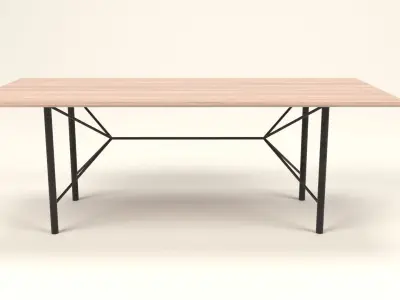 Rudolph industrial table Low-poly 3D model