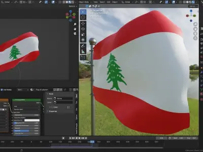 Animated Lebanon Flags 3D model