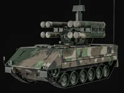 Crotale  And   KSAM Korean Surface to Air Missile   2 Pack Low-poly 3D model