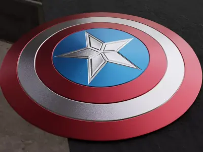 Captain America Shield Low-poly 3D model purchase