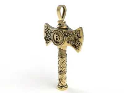 Antique Art Deco Axe Pendant 3D print model