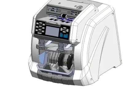 3D CAD Model Money Counting Machine-Bill and Currency Counter 3D model