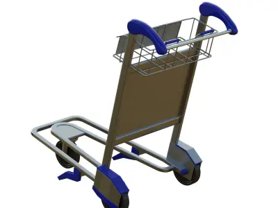 Luggage Trolley Low-poly 3D model