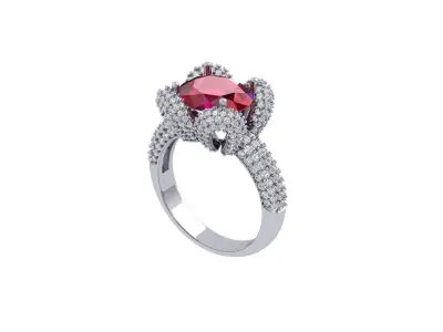 Cushion Art deco Ring 3D print model 8
