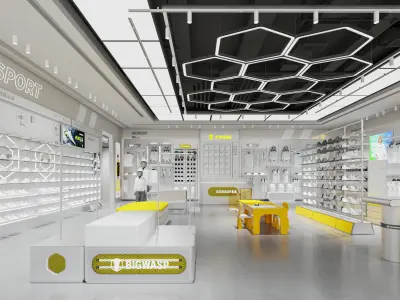 Shoe store interior 3D model buy