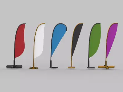 banner commercial flag 3D model