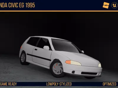 Stylized Honda Civic EG - Game Ready Low-poly 3D model