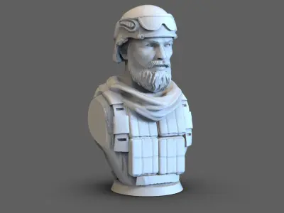 Soldier Bust 3D print model