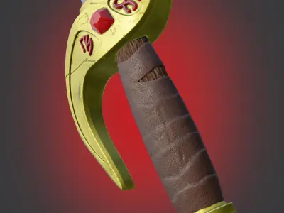 Magic Dagger with Runes LOW-Poly  PBR GameReady Low-poly 3D model