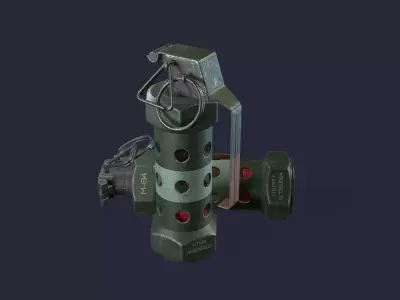 Flash-bang grenade Low-poly 3D model
