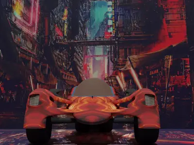 District 9 orange quad bike 3D model