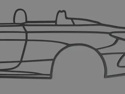 Mercedes Benz CLE Cabrio Wall Silhouette 3D print model