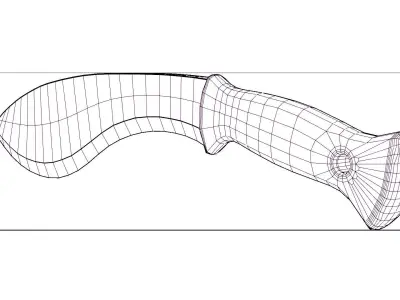 Machete knife Free low-poly 3D model buy