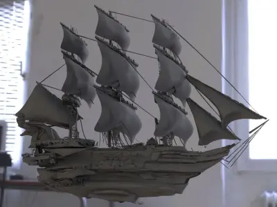 Frigate Ship 3D model purchase