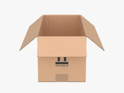 Cardboard Box 50x20x20 Open 3D model