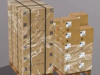 Pallet  with boxes 400X300X300 Low-poly 3D model