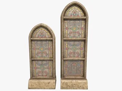 Stained Glass Church Window  Low-poly 3D model